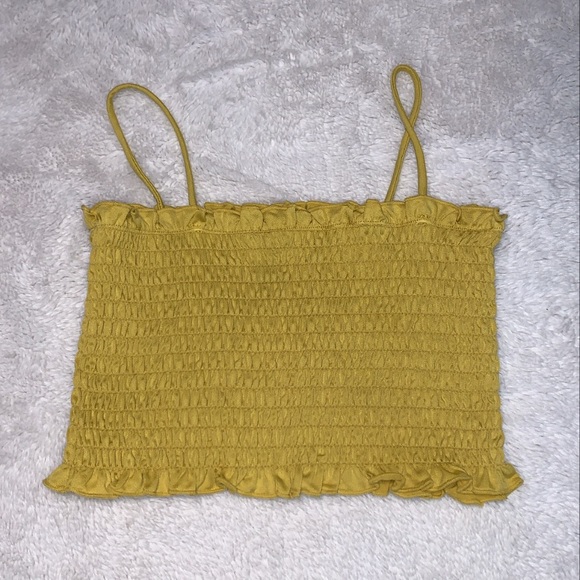 |3 FOR $20| FOREVER 21 Mustard Yellow Cropped Tank Top - Picture 1 of 4